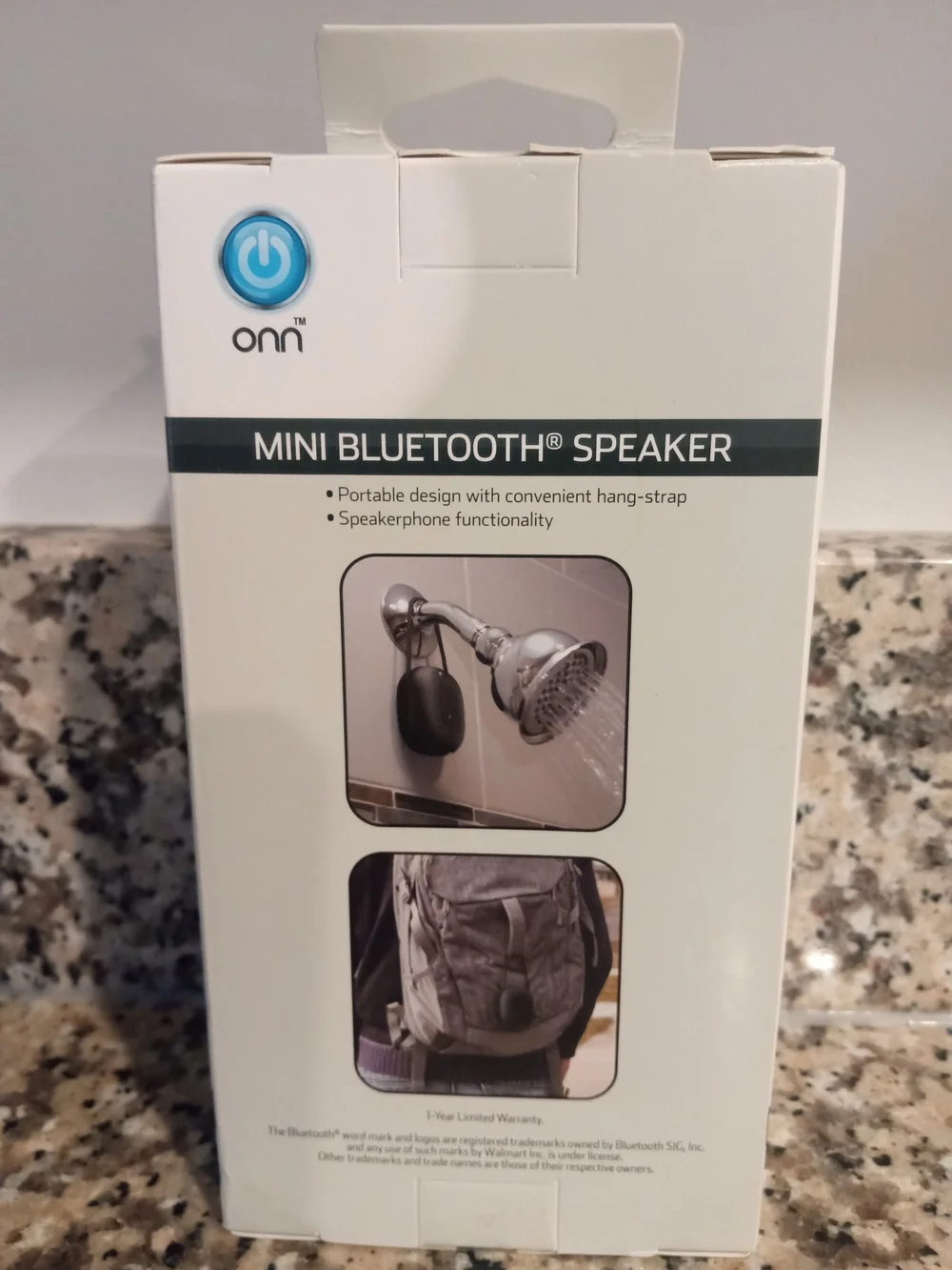 Mainstays White & Gray Head Wraps 2-Pack and Onn Mini Bluetooth Speaker